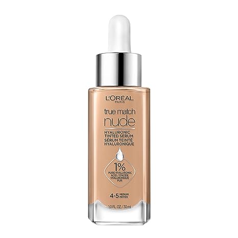 A bottle of L'Oreal True Match Foundation Fluid, a popular makeup product for achieving a flawless complexion.