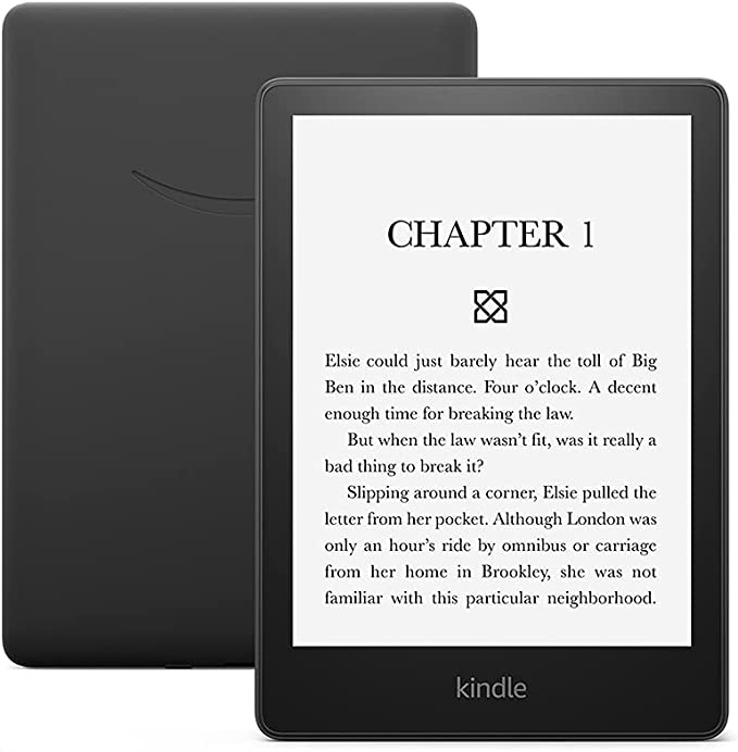 Amazon Kindle Paperwhite - A sleek e-reader with a high-resolution display, built-in adjustable light, and access to a vast library of e-books.