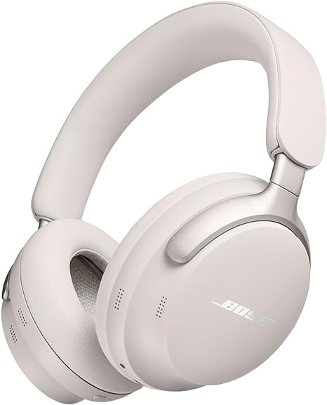 Bose QuietComfort Ultra Wireless Noise Cancelling Headphones with Spatial Audio in white.